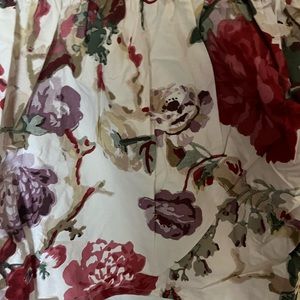 Ralph Lauren Chaps KING floral Rose Bedskirt Ivory, Red, Lavender NEW